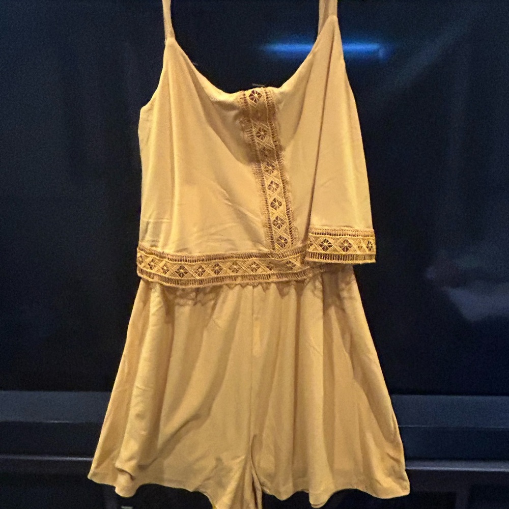 Polly & Esther Vibrant Mustard Romper
